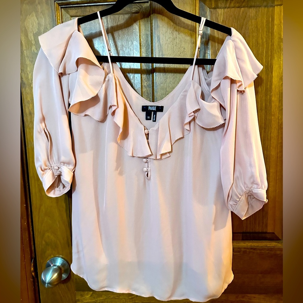 Paige Arabeth silk blouse Sz. XS   Misty Rose Pink